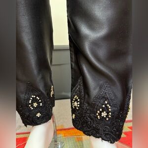 Black silk fancy pant